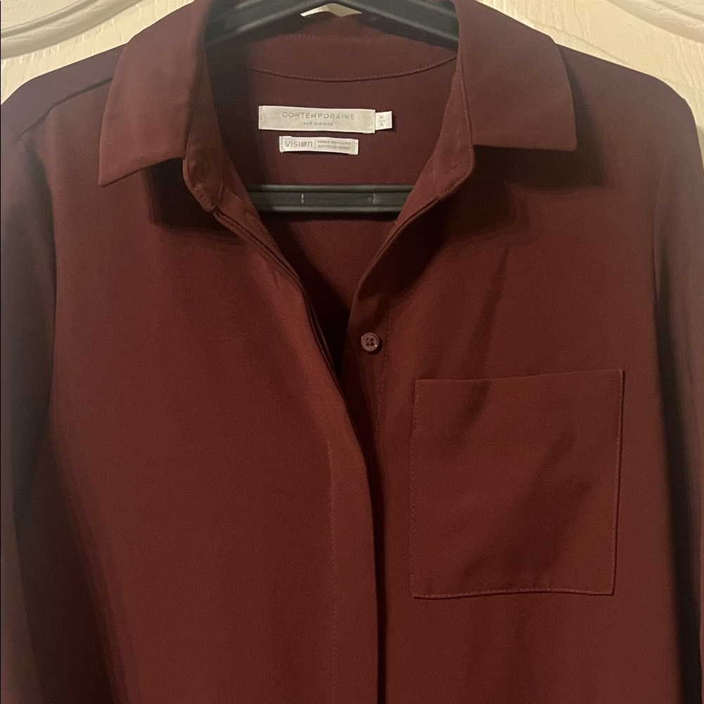 Simons Deep Burgundy Long Sleeve Dress - Picture 3 of 5